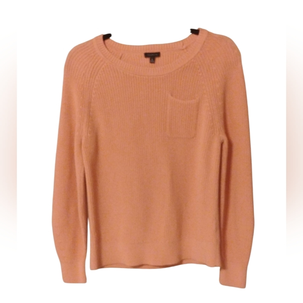 Talbots Women's Pink/Peach Pullover Long Sleeve Cotton Cozy Sweater SZ M